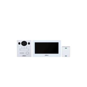 KIT Video Interfon Dahua DHI-KTX01(S Monitor de interior hibrid Wi-Fi cu 2 fire: Ecran tactil capacitiv TFT de 7 inchi,  comuni 